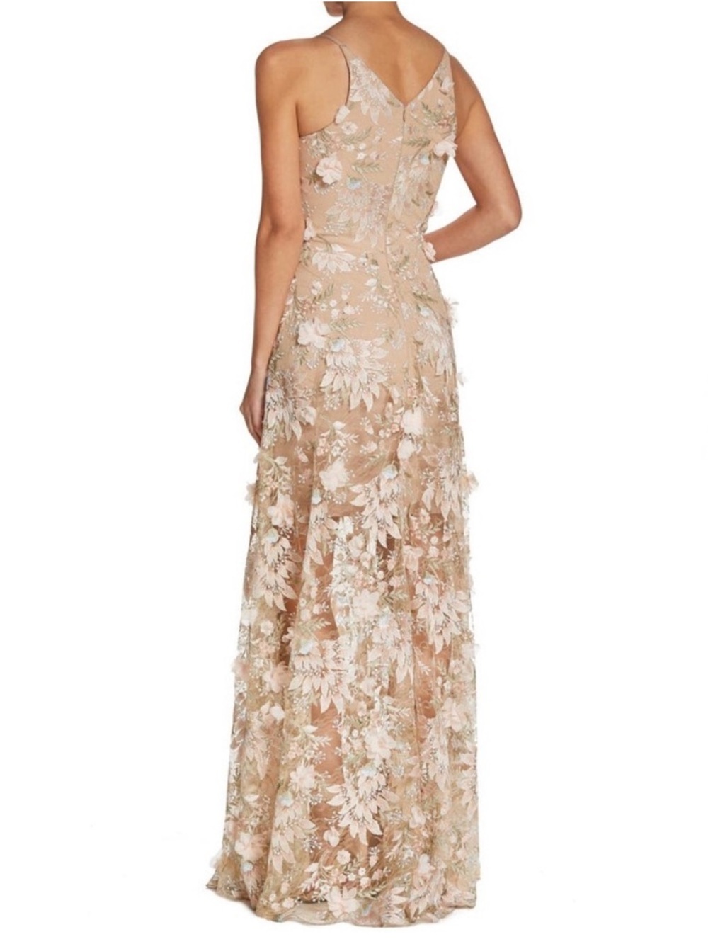 Dress The Population Sidney 3D Floral Appliqué Maxi Gown Pink Rose New Size XXL - Picture 3 of 16